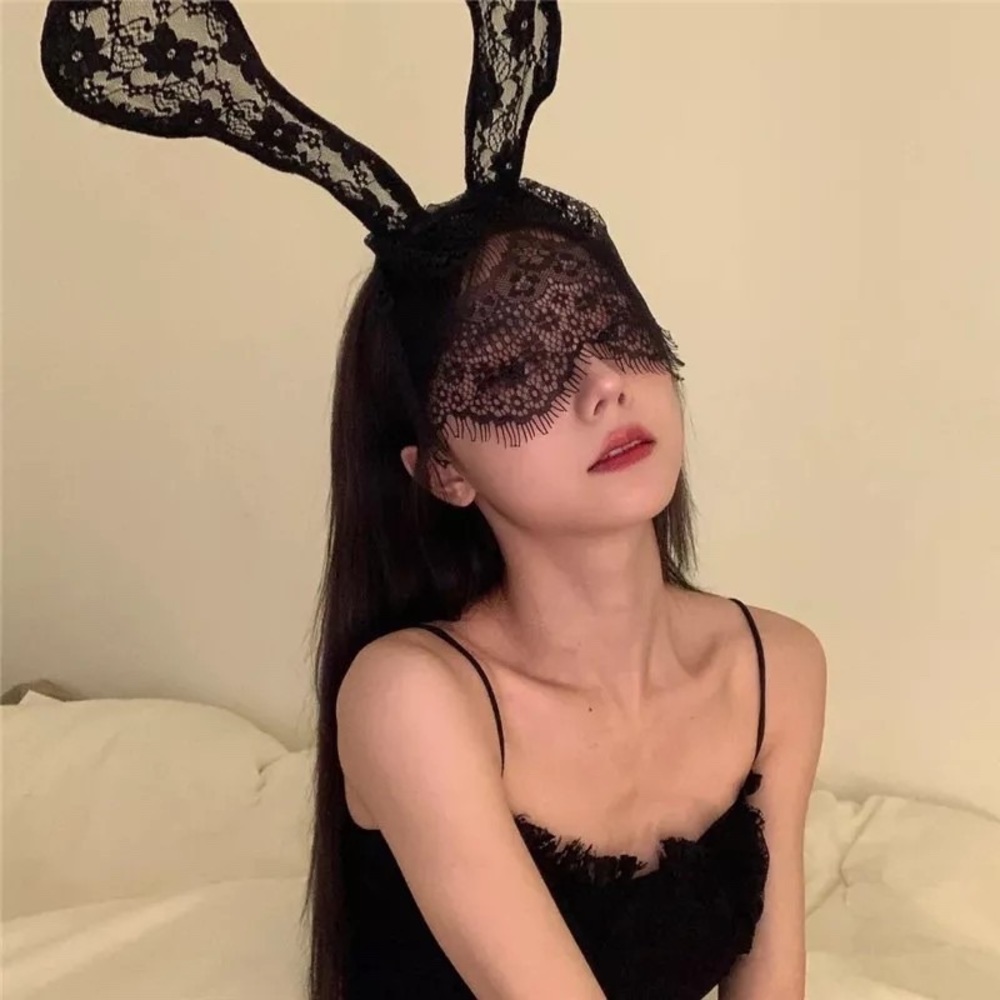 NEW Halloween Costume Hair Lace Bunny Ears Headband - Picture 2 of 7